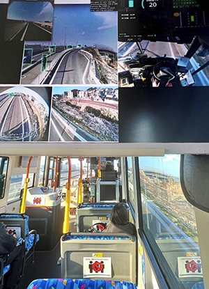 レベル4自動運転バス車内の様子