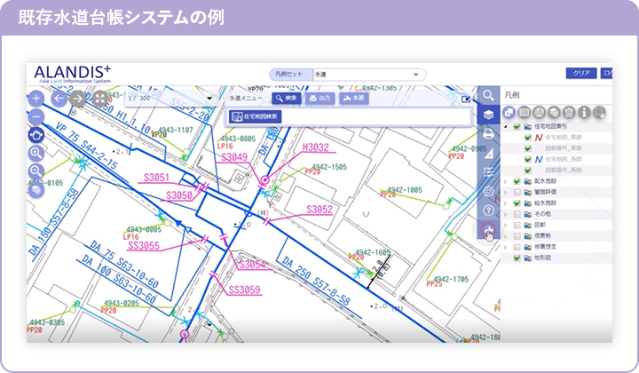 既存水道台帳システムの例